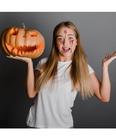 3D Red Glitter Halloween Face Stickers - Temporary Diamond Art for Kids & Adults | Perfect for Halloween Parties - Buy Online on GoSupps.com