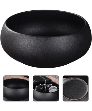 HOMSFOU Tea Wash Ink Brush Washing Jar Rice Bowl Ceramic Teaware Bowl Ceramic Ink Dish Matcha Tea Cup Bowl Traditional Tea Japan Matcha Bowl Tea Cup Large Tea Mug Black Pottery - Buy Online on GoSupps.com