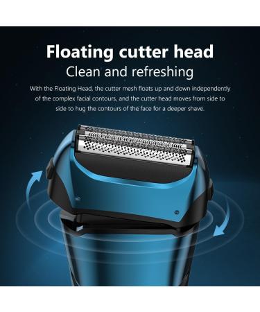 Sejoy Electric Razor for Men - Wet & Dry Foil Shaver with 3-Blade 7500 RPM Motor IPX7 Waterproof - Peacock Blue | International Shipping - Buy Online on GoSupps.com