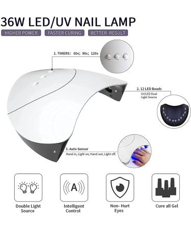 Phoenixy Gel Nail Kit - 10 Colours Starter Kit with 36W UV LED Lamp | Manicure Tools & Nail Polish Set - Perfect Gift for Women - 30 Piece Set - Buy Online on GoSupps.com