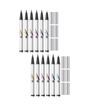 Healvian 12 Pcs Eye Liners Eyeliner Pen for Women Neon Liquid Eyeliner Colored Eyeliners Eye Makeup Abs