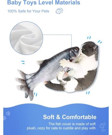 Potaroma Floppy Fish Cat Toy 2021 Upgraded | SilverVine & Catnip | Realistic Interactive Wiggle Fish 11 for Cats & Small Dogs - Buy Online on GoSupps.com