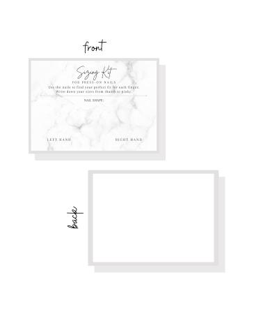 Press On Nail Sizing Card - 30 Pack | Large 5x7 Postcard | Marble Design | Nail Kit Supplies - Buy Online on GoSupps.com