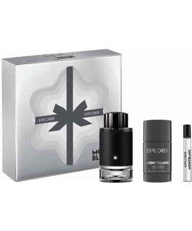 MONTBLANC Explorer Eau de Parfum 2 Piece Set - 3.3 fl. oz. Spray 2.5 oz. Deodorant Stick - Long Lasting Fragrance with notes of Sage Sandalwood & Patchouli - Woody & Aromatic