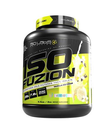 Scilabs Nutrition Iso Fuzion 100% Whey Isolate 28g Non Denatured Protein Powder Vanilla Ice Cream 4.4lb