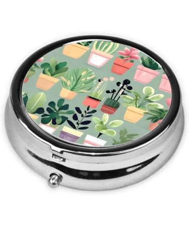 Bonsai Plant Round Pill Box - 3 Compartment Portable Organizer for Travel | Best Travel Pill Box for Medication - Buy Online on GoSupps.com