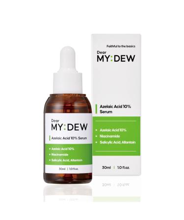 DearMYDEW 10% Azelaic Acid Serum with Niacinamide Salicylic Acid Allantoin Rosacea Treatment for Face Redness Relief Reduce Cystic Acne Scar Pimples Non-Comedogenic Korean Skincare 1Fl Oz