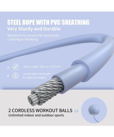 Fitness Jump Rope with Calorie Counter, Silicone Handles | Speed Ball, Adjustable Anti-Tangle PVC Wire Rope for Crossfit, Indoor Outdoor Workout - Blue - Buy Online on GoSupps.com