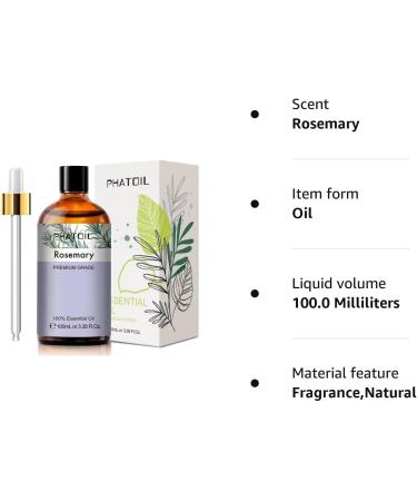 PHATOIL Pure Premium Grade Rosemary Essential Oil 100ML for Diffuser, Humidifier & Aromatherapy - Buy Online on GoSupps.com