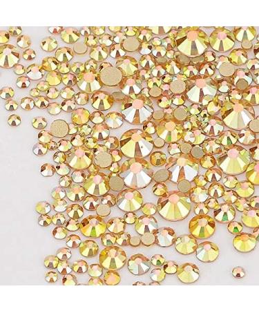 Dowarm 2650 Pieces Non Hotfix Flatback Crystals - Metal Sunlight/Gold - 6 Sizes 1.5mm to 6.5mm - Glass Rhinestones for Crafts, Nails, Face Art & Clothes - Buy Online on GoSupps.com