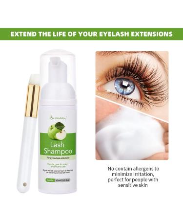 Lunamoon Eyelash Shampoo - Foam Cleanser for Eyelash Extensions | Soft 60ml Apple Formula for Oil & Makeup Removal - Buy Online on GoSupps.com