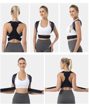Men Women Posture Corrector Back Support Belt Clavicle Spine Lumbar Brace Corset Posture Correction Stop Slouching Back Trainer-Medium_Black (Black M) lofty ambition - Buy Online on GoSupps.com