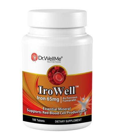 Iron 65mg The Power of Iron with IroWell! Our Revolutionary Iron Supplement is derived from Ferrous Fumarate one of The Best Organic Anion Ferrous Salts. Our Bottle Comes with 100 Tablets