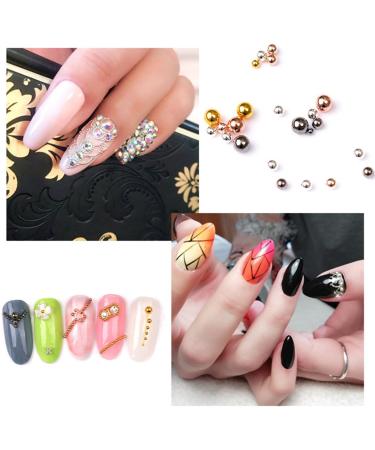 Metallic Micro Beads for Nails - Golden Silver Rose Gold Black Caviar Beads 0.8-3.0mm - Buy Online on GoSupps.com
