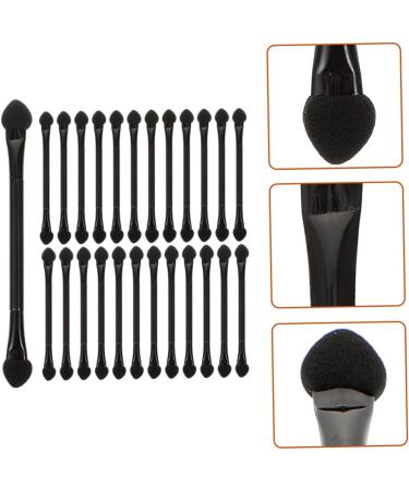 CANIGHT 25 Pcs Double Ended Eye Shadow Stick Lip Balm Brush Tool Eyeshadow Applicator Black Plastic - Buy Online on GoSupps.com
