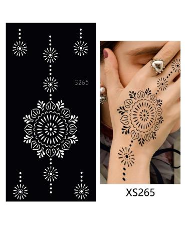 Glaryyears Temporary Tattoo Stencil - 8 Sheets Henna Template for Women, Hand Finger Wrist Body Art Paint - Buy Online on GoSupps.com