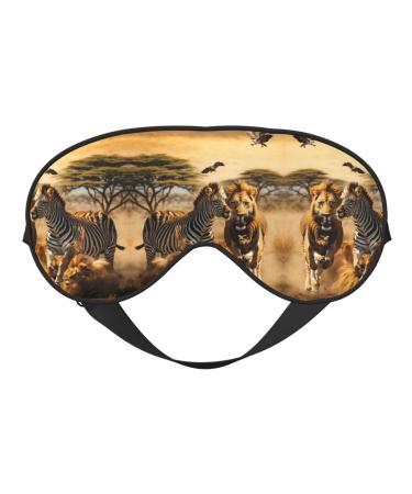 Zebra Animal Print Unisex Sleeping Eye Mask Soft Comfortable Light-Blocking Eye Mask Black