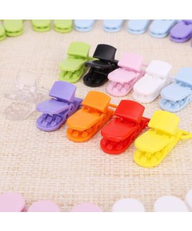 T-Shape Plastic Baby Pacifier Clips - 50pcs Bib Holders in Random Colors for Easy Baby Care - Buy Online on GoSupps.com