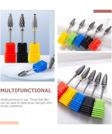 POPETPOP 2pcs Nail Polisher Manicure Salon Supplies Nail Drill Tips Cuticle Nail Grinding Drill Bit Manicure Drill Bits Nail Stamping Polish Nail Bit Drill Nail Tungsten Steel Alloy Major 7x1.3cmx2pcs As Shown 4x2pcs - Buy Online on GoSupps.com