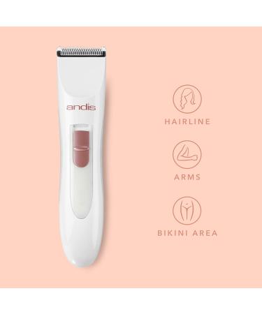 Andis 24630 Women's Personal Electric Trimmer - Detachable Stainless-Steel Blade - for Legs  Underarms Hair Removal - Rechargeable Cordless Slim Design - 6-Piece Kit  White - Buy Online on GoSupps.com