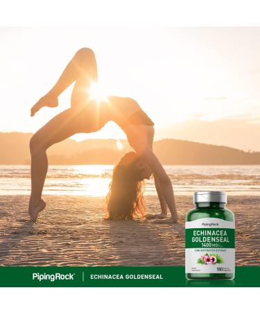 Piping Rock Echinacea Goldenseal Capsules 1400mg - 180 ct | Herbal Supplement Concentrated Extract | Vegetarian, Non-GMO, Gluten-Free - Buy Online on GoSupps.com