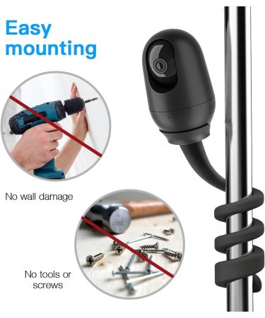 Holaca Flexible Baby Monitor Holder for Nooie 2K Surveillance Camera - Secure & Adjustable | WiFi Compatible (Black) - Buy Online on GoSupps.com