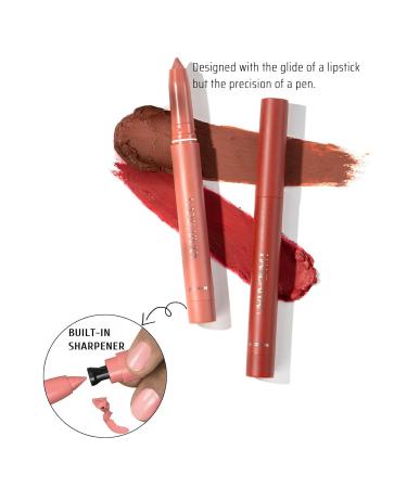 WGUST Matte Crayon Lipstick with Free Sharpener - Long Lasting Waterproof Lipstick Pencil in Peony #05 - Lip Makeup Gift For Ladies - 1PC - Buy Online on GoSupps.com