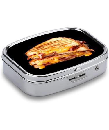 Grilled Cheese Sandwich Pill Box | 2 Compartment Portable Organizer for Vitamins & Medications - Buy Online on GoSupps.com