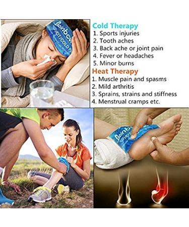Gel Ice Packs for Injuries - Reusable Hot Cold Pack for Head Neck Knee Elbow Wrist Foot Pain Relief - Flexible Cold Pack for Breast Surgery Strain Migraine - 2 Pack - Buy Online on GoSupps.com