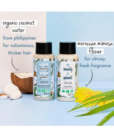 Buy Love Beauty & Planet Coconut Water & Mimosa Flower Shampoo & Conditioner - Paraben-Free Organic Coconut Oil 200ml | International Shipping Available - Buy Online on GoSupps.com