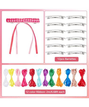 FREEBLOSS 12 Set DIY Ribbon Barette Kit Braided Grosgrain Ribbon Barrette Set DIY Hair Clips Kit Retro Ribbon Barrettes Making Kit Ribbon Hair Accessories for Girls Instructions Included - Buy Online on GoSupps.com