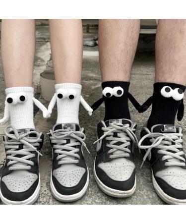 2023 Magnetic 3D Doll Couple Socks - Unisex Funny Hand in Hand Design (2 Pair/White) - Buy Online on GoSupps.com