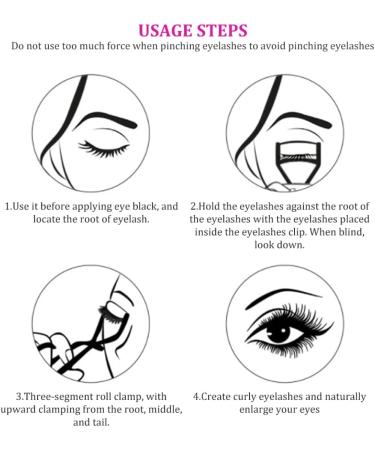 Eyelash Curlers with Comb Stainless Steel Lash Curler Quick Eye Makeup Accessory with 5 Replacement Refills for Women Girl - Buy Online on GoSupps.com