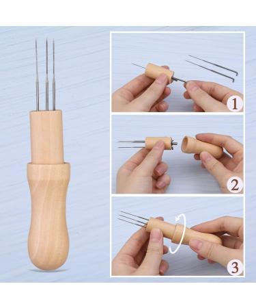 Felting Needle with 3 Needles Tool Needle Felting Supplies  Wool Felting Supplies Needle Felting Tool with Finger Protector for Home Craft Work - Buy Online on GoSupps.com