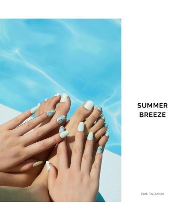 Shop Nailog Semi Cured Gel Nail Strips - Glossy Summer Breeze Toenail Polish Wraps (32 Pcs) - Perfect for At-Home Pedicures - Buy Online on GoSupps.com