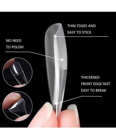 240 PCS 12 Sizes Gel Nail Tips Set - Medium Square & Medium Almond Shape - Pre-Buffed Artificial Nails Kit for Soft Gel Nail Extensions - Buy Online on GoSupps.com