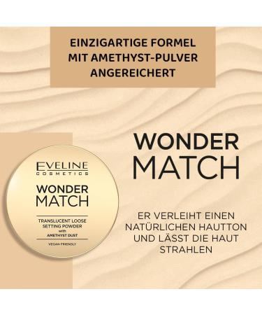 Eveline Cosmetics Wonder Match Fixing Powder with Amethyst Dust - Long-lasting Lightweight Setting Powder for Flawless Makeup Finish | International Shipping Available - Buy Online on GoSupps.com