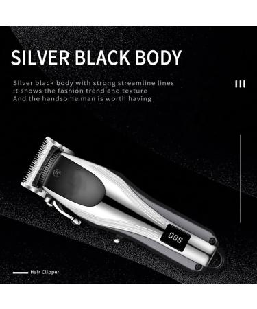 Professional Cordless Hair Clippers - Rechargeable Men s Hair Trimmer with Adjustable Cutting Lever & LCD Display | Best Barber Shop Tools - Buy Online on GoSupps.com