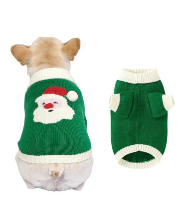 Dog Sweater Puppy Christmas Snowman Sweater Small Dog T-Shirts Soft Thickened Dog Shirt(82W942 Green-XL) Green XL