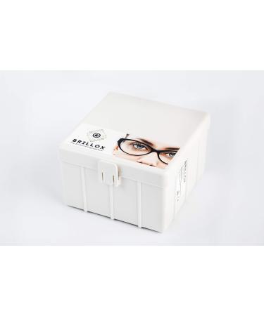 BRILLOX - Glasses cleaner with soft brushes without ultrasound including glasses cleaning cloth. Glasses bath Glasses cleaning Glasses cleaning device