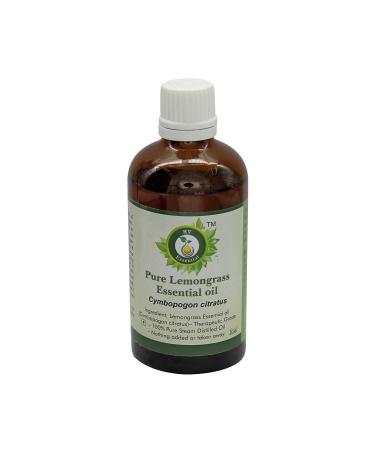 Lemongrass Essential Oil | Cymbopogon Citratus | Lemongrass Oil | for Hair | for Body | for Massage | 100% Pure Natural | Steam Distilled | Therapeutic Grade | 50ml | 1.69oz by R V Essential Lemongrass 1.69 Fl Oz (Pack of 1)