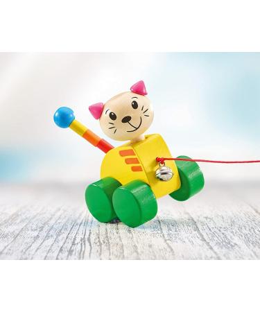Buy Selecta 62035 Tinka Pull-Along Cat Toy - Wooden Push & Pull Toy for Kids | 12 cm - International Shipping Available - Buy Online on GoSupps.com