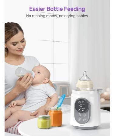 Nuliie 6-in-1 Baby Bottle Warmer with Smart Temperature Control - BPA-Free Food Warmer & Defroster for Breastmilk/Formula - White - Buy Online on GoSupps.com