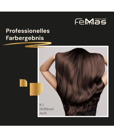 Femmas Hair Color Light Blonde Ash 8.1 | Professional Cream with Argan Oil & Keratin | Radiant Permanent Tint | 100 ml - Buy Online on GoSupps.com