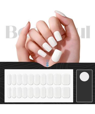 U-Shinein UV Gel Strips Semi-Cured Nail Wraps Self-Adhesive Gel Nail Strips White Gel Nail Stickers Full Wraps Manicure Nail Art Nail Decoration Long Lasting Nail Design Wraps 03 - Buy Online on GoSupps.com