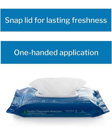 McKesson StayDry Disposable Wipes with Aloe | Incontinence Washcloths 50ct/Pack, 12 Packs | Alcohol-Free & Gentle for Adults | 600 Total Wipes - Buy Online on GoSupps.com