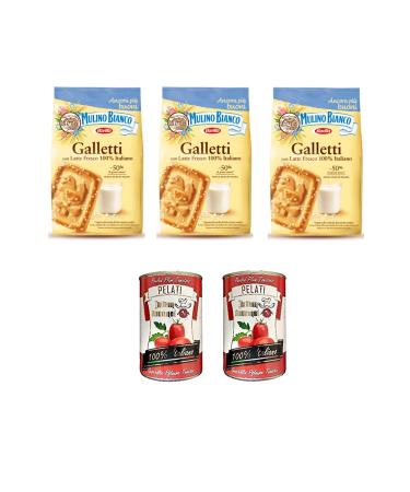 Italian Gourmet E.R. Mulino Bianco Galletti Biscuit Boxes 350 g Italy Cookies + Italian Gourmet 100 % Italian 2 x 400 g