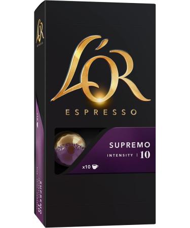 L'Or Espresso Caf Supremo - Intensity 10 - Aluminum Capsules Compatible with Nespresso * Machines (10 capsules) -52 grams - Buy Online on GoSupps.com