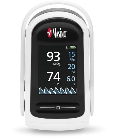 Masimo MightySat Fingertip Pulse Oximeter with Bluetooth, Monitor Blood Oxygen Saturation and Breath per Minute, OLED Screen, Touchpad, Long Battery Life