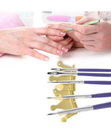 Nail Dust Brush Silicone Finger Nail Separators for Manicure Finger Separator Nail Dusting Brush Nail Gel Polish Pen Brush Stand for Nail Salon Yellow - Buy Online on GoSupps.com